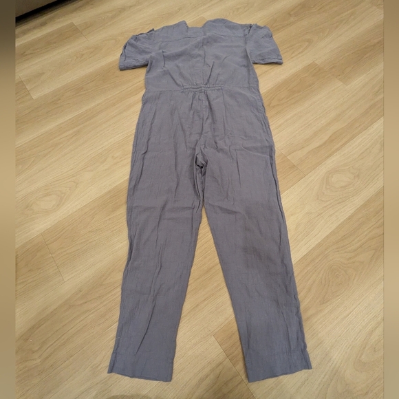7551 By Szeki Blue Linen Jumpsuit Size S - Picture 6 of 7